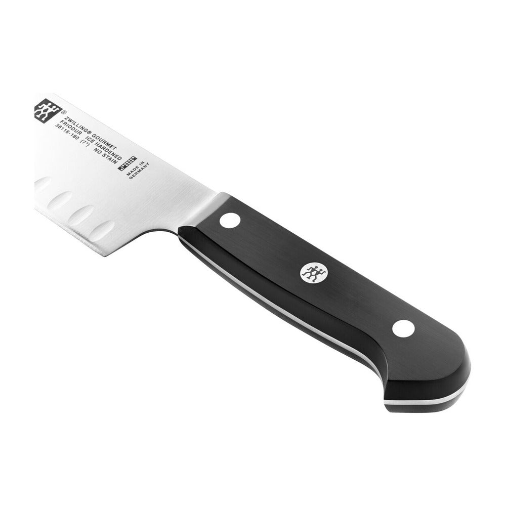 18 cm - Zwilling Gourmet Santoku Mes Met Kuiltjes In Roestvrij Staal