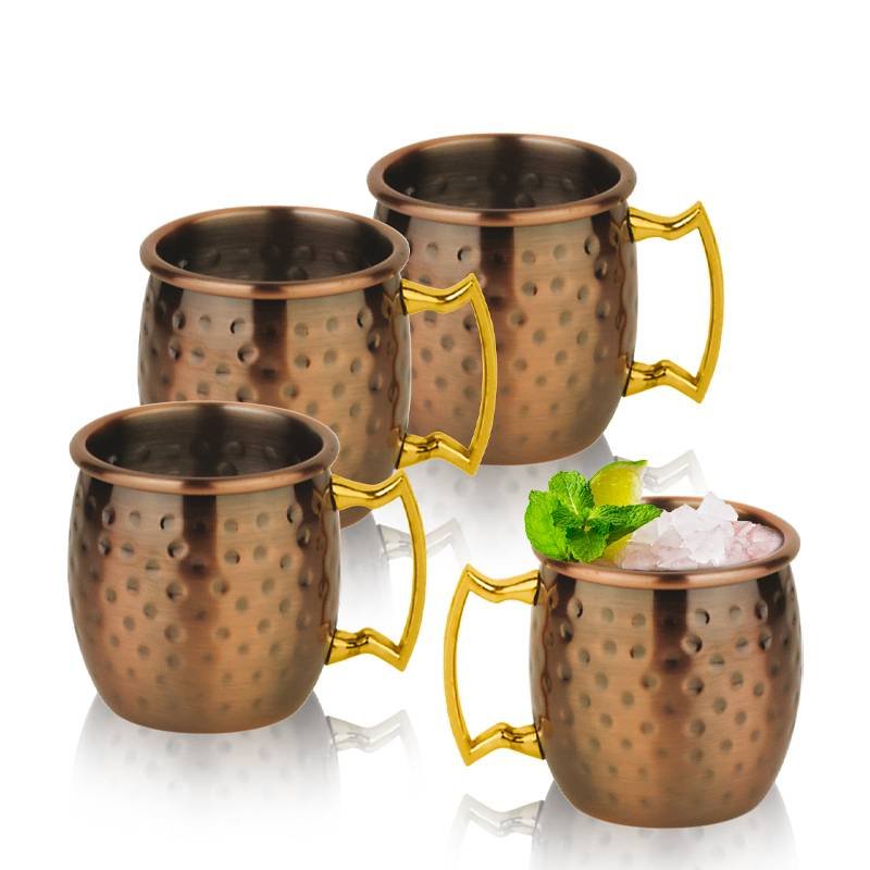6 Cl Paderno Moscow Mule Mug In Stainless Steel Set of 4 Pcs