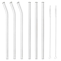 21.5 cm Paderno 8 mm reusable glass straws set of 8