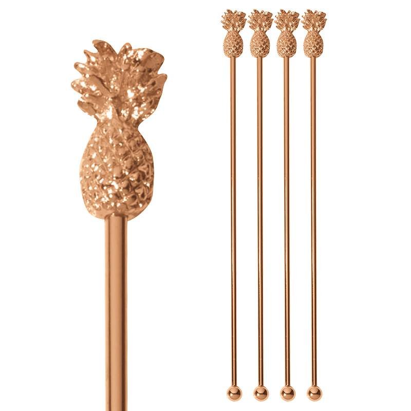 20 Cm Paderno Bar Happy Hour Bar-Löffel Ananas aus Edelstahl Set mit 4 Stk