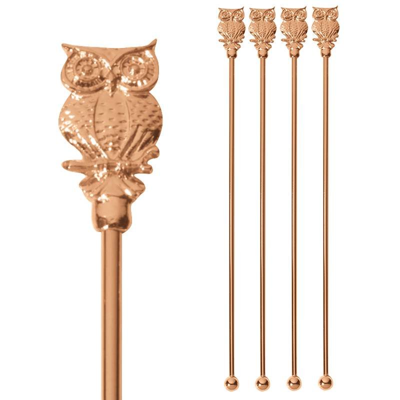 20 Cm Paderno Bar Happy Hour Bar lepel uil van roestvrij staal Set van 4 st
