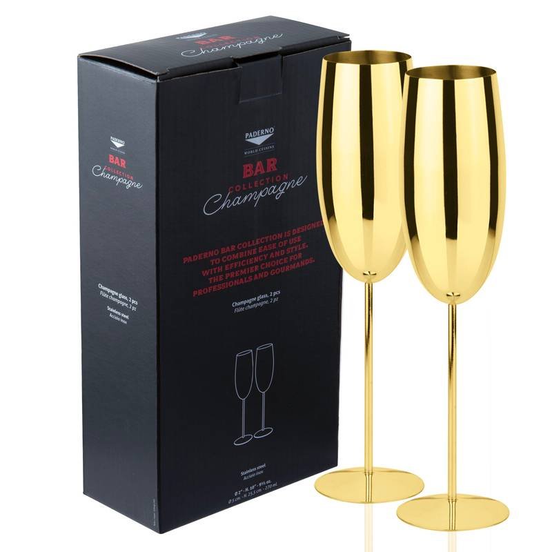 27 5 Cl Paderno Flûtes En Acier Inoxydable Lot de 2 Pièces