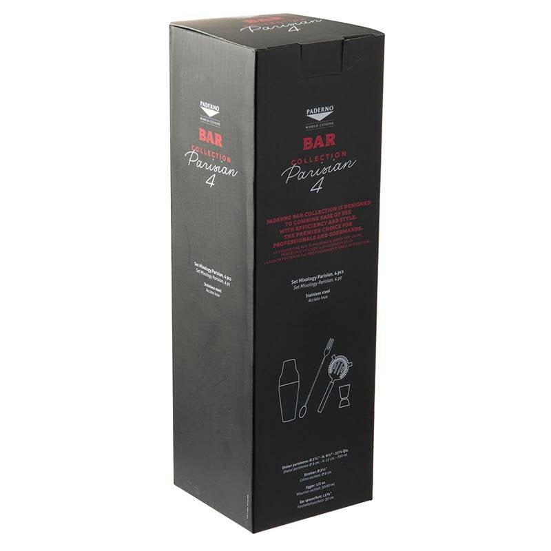 Paderno Parisienne Set Mixology En Acier Inoxydable Set de 4 Pcs