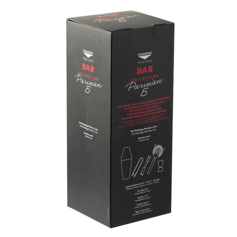 Paderno Parisienne Mixology-Set aus Edelstahl - Set mit 5 Stück