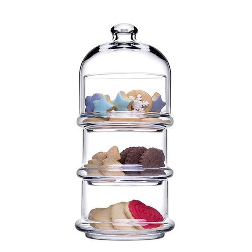 12 Cm Pasabahce Patisserie Stackable Dome Cups in Glass Set of 3 Pieces