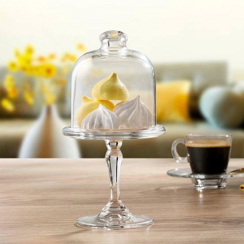 10 Cm Pasabahce Patisserie Cake Stand With Glass Dome
