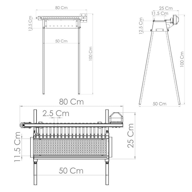 Tecnoroast 20 Single Parrilla de Carbón con Giraspiedini Automático
