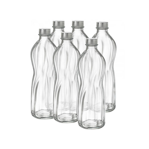 1 Litro Bormioli Rocco Aqua Bottiglia Acqua In Vetro Set 6 Pezzi
