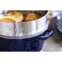 26 cm - Staub Runde Emaillierte Gusseisen-Cocotte Mit Dämpfkorb