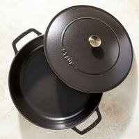 24 cm - Staub Braisers Tegame Basso Chistera Rotondo In Ghisa