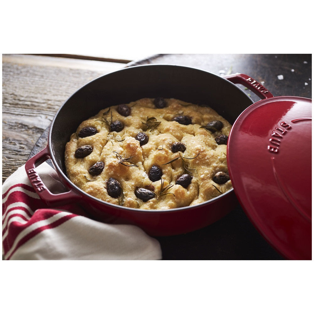 24 cm - Staub Braisers Tegame Basso Chistera Rotondo In Ghisa