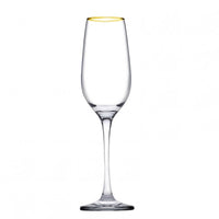20 cl Pasabahce Golden Touch gold-rim flute glass set of 6