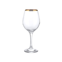 36 5 Cl Pasabahce Golden Touch White Wine Glass Gold Rim in Glass Set of 6 Pieces