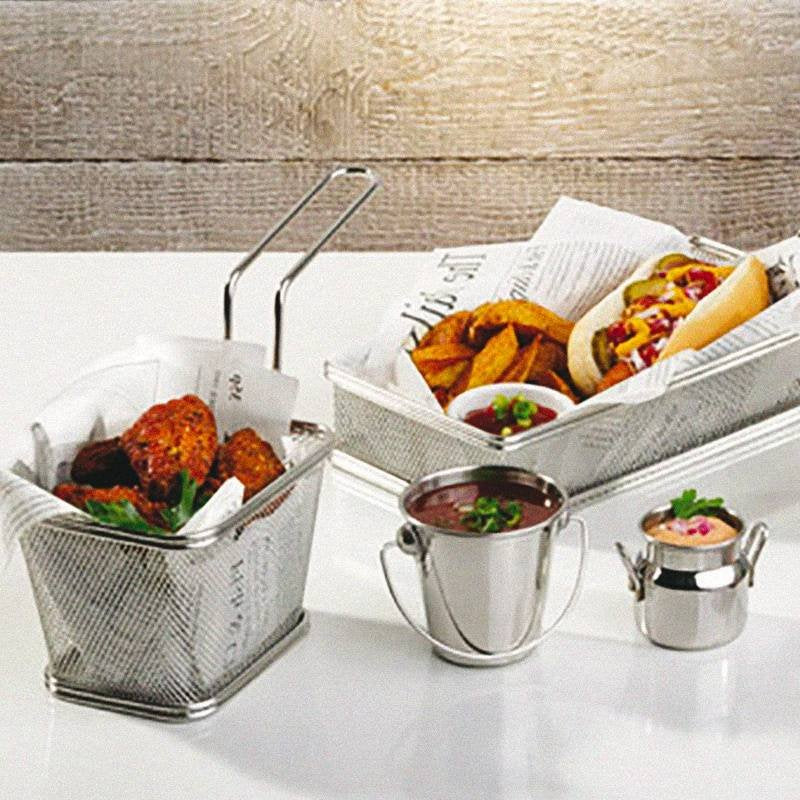 10X8 5 Cm Paderno Tableware Buffet And Display Quadratischer Snackkorb Aus Edelstahl