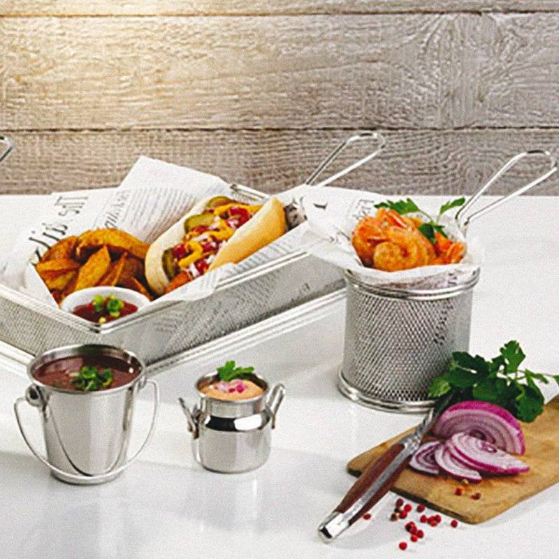 21 5X10 5 Cm Paderno Tableware Buffet And Display Rechteckiger Snackkorb aus Edelstahl