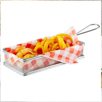 26X13 Cm Paderno Tableware Buffet And Display Panier Rectangulaire À Snacks En Acier Inoxydable