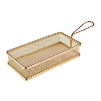 21x10 cm Paderno Tableware Buffet And Display rechteckiger Snack-Korb aus Edelstahl