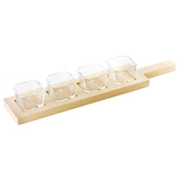 6,8 Cl Paderno Happy Hour Aperitifbecher Mit Holztablett-Ständer Set mit 5 Stück
