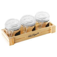 10 Cl Paderno Happy Hour Pots Apéritif Avec Support Plateau En Bois Set 4 Pcs
