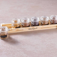 20 cl Paderno Happy Hour Aperitif-Gläser mit Holztablett-Ständer Set 7 Stk