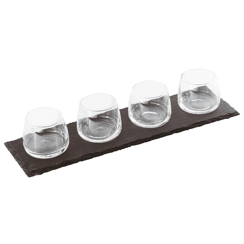 11 Cl Paderno Happy Hour Coupes Apéritif Avec Support Plateau En Ardoise Set 5 Pcs
