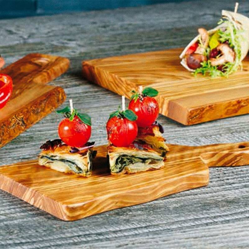 44X20 Cm Paderno Tableware Buffet And Display Plateau avec poignée en bois d'olivier