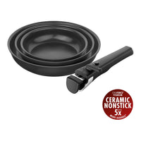 Zwilling Unlock Ceramic Titanium stapelbare pannenset met afneembare handgreep in aluminium - set 4 stuks