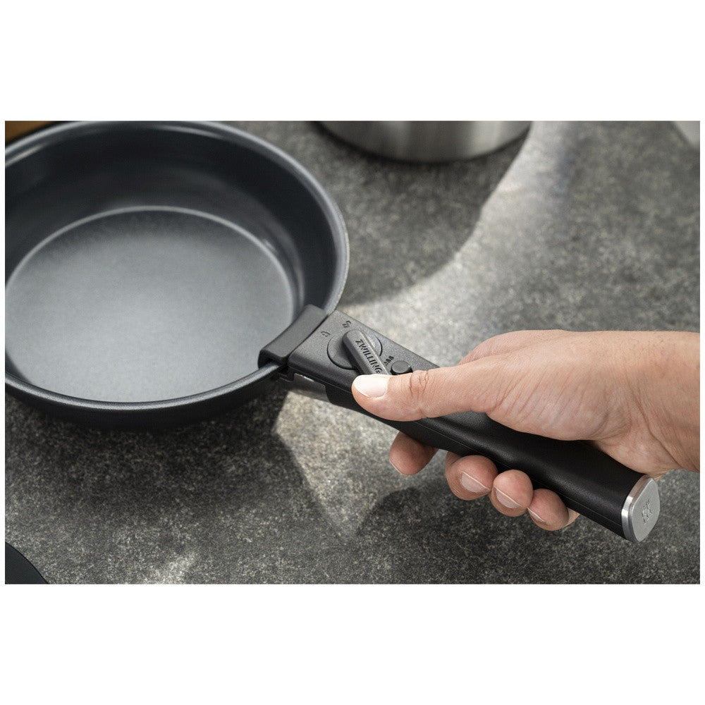 Zwilling Unlock Ceramic Titanium stapelbare pannenset met afneembare handgreep in aluminium - set 4 stuks