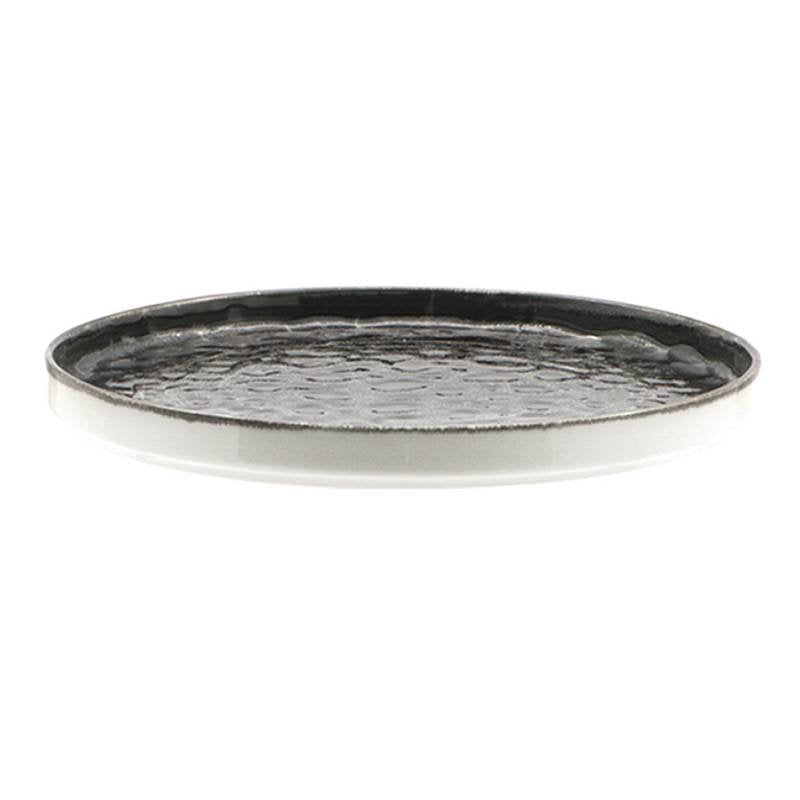 28 Cm Lioness Matheria Black Plato Llano en Porcelana