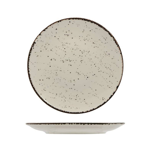 30 Cm Lioness Cromya Cream Flat Plate in Porcelain