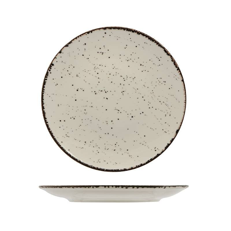 30 Cm Lioness Cromya Cream Flat Plate in Porcelain