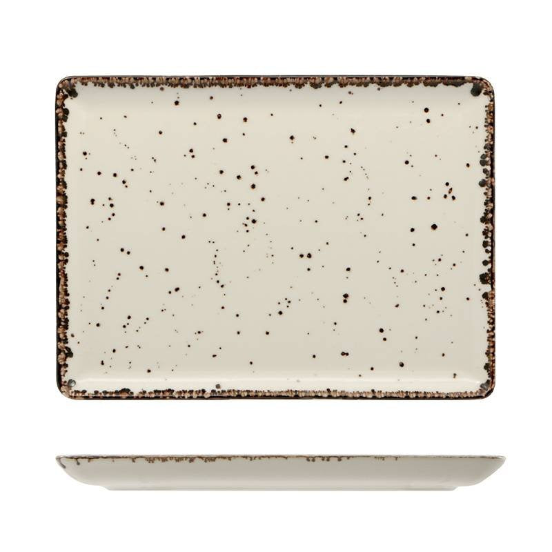 30X20 Cm Lioness Cromya Cream Rectangular Serving Platter in Porcelain