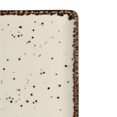 27X14 Cm Lioness Cromya Cream Rectangular Serving Tray In Porcelain