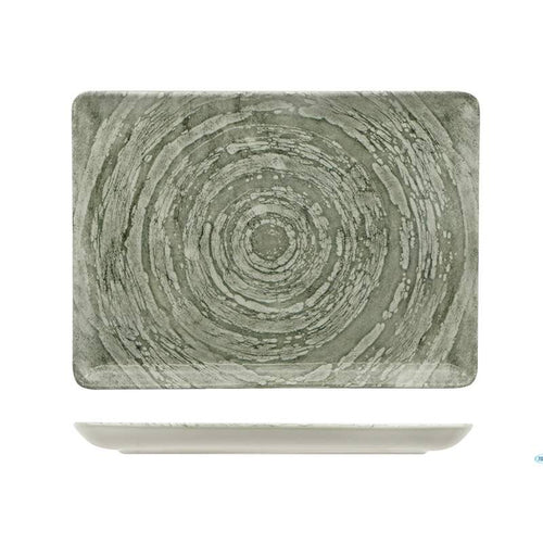30 Cm Lioness Focus Grey Rectangular Serving Platter in Porcelain