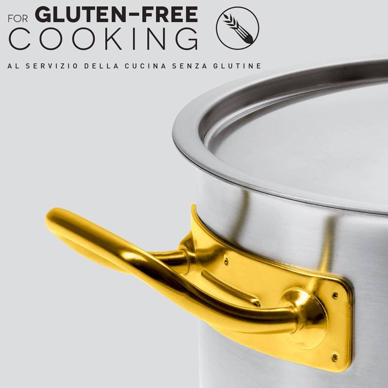 Paderno Serie 2000 Padella Con Manico Gluten Free In Acciaio Inox