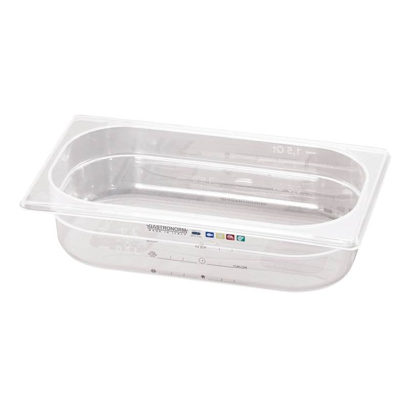 32.5 x 17.5 x H 10 cm - Paderno GN Series 15100 cubeta GN 1/3 polipropileno