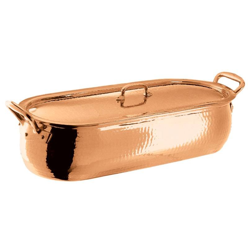 50x18 cm - Paderno Series 12200 Miniature Rectangular Copper Fish Kettle