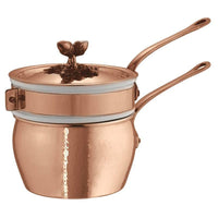 16 cm Paderno Serie 15400 au bain-marie pan met koperen deksel