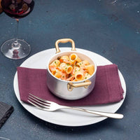 10 Cm Paderno Miniature Mini High Saucepan in Aluminum with Brass Handles