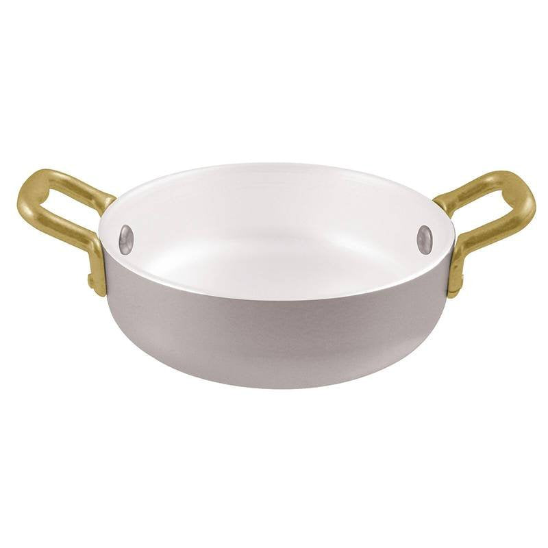 12 Cm Paderno Miniature Mini-Töpfchen aus Aluminium mit Messinggriffen