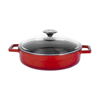 Paderno Shallow Round Enamelled Cast Iron Saucepan