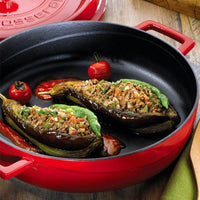 Paderno Shallow Round Enamelled Cast Iron Saucepan