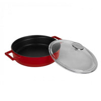 Paderno Shallow Round Enamelled Cast Iron Saucepan