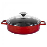 Paderno Shallow Round Enamelled Cast Iron Saucepan