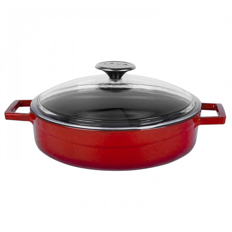 Paderno Shallow Round Enamelled Cast Iron Saucepan