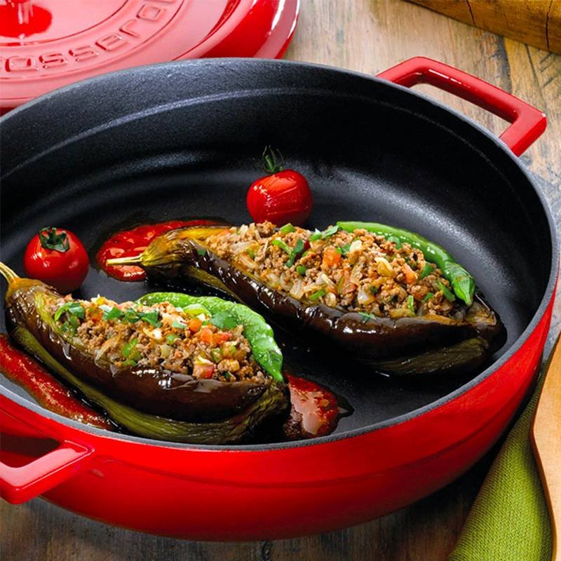 Paderno Shallow Round Enamelled Cast Iron Saucepan