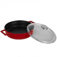 Paderno Shallow Round Enamelled Cast Iron Saucepan