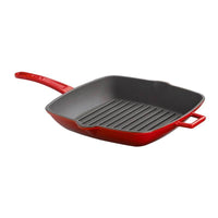 26X26 Cm Paderno Square Grill Pan with Handle in Enameled Cast Iron
