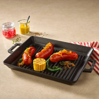 32X26 Cm Paderno Grill rectangulaire en fonte émaillée