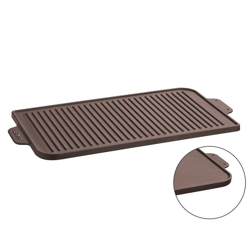 26X47 Cm Paderno Plancha grill rectangular de hierro fundido esmaltado Reversible